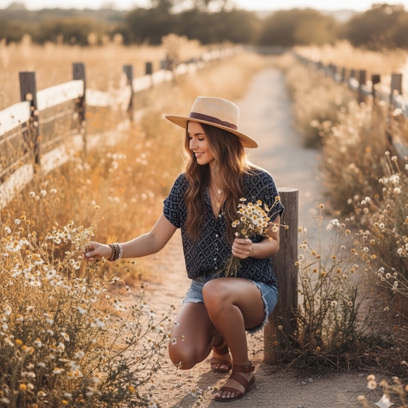 🌿Chaps Women's Small Blue White Print Cap Sleeve Box Style Summer Shirt - Picture 9 of 12